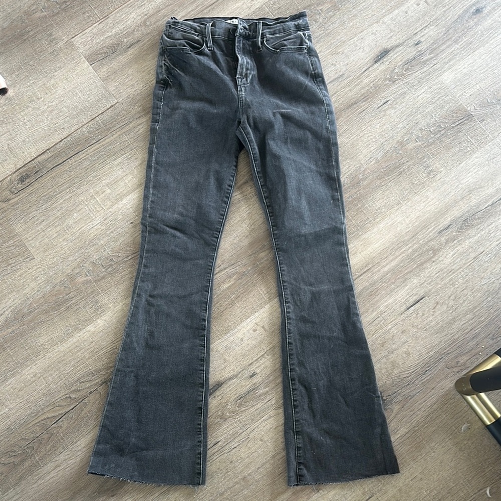 Frame Denim Black Flare Leg Jeans